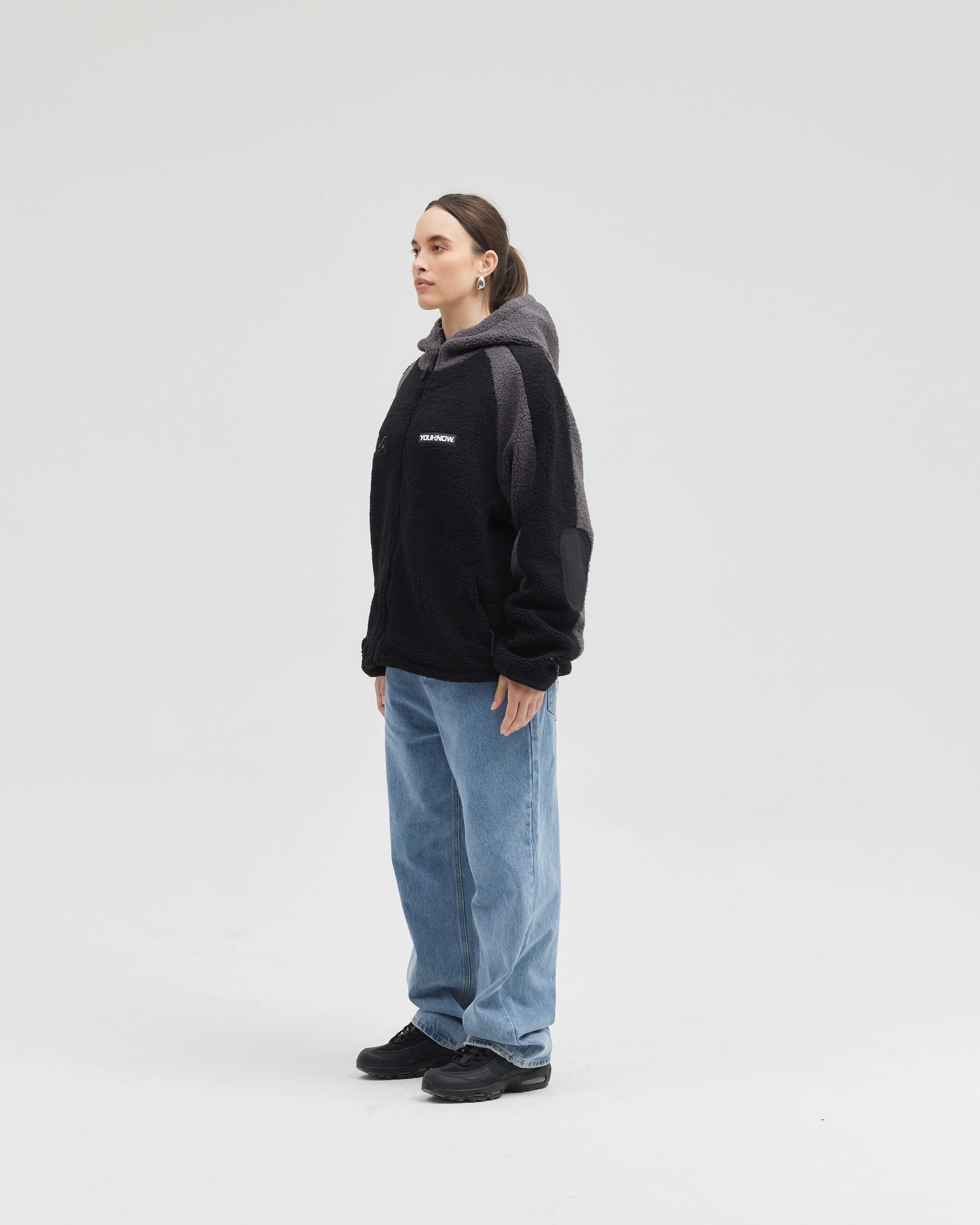 Sherpa Panel Fleece | BLACK