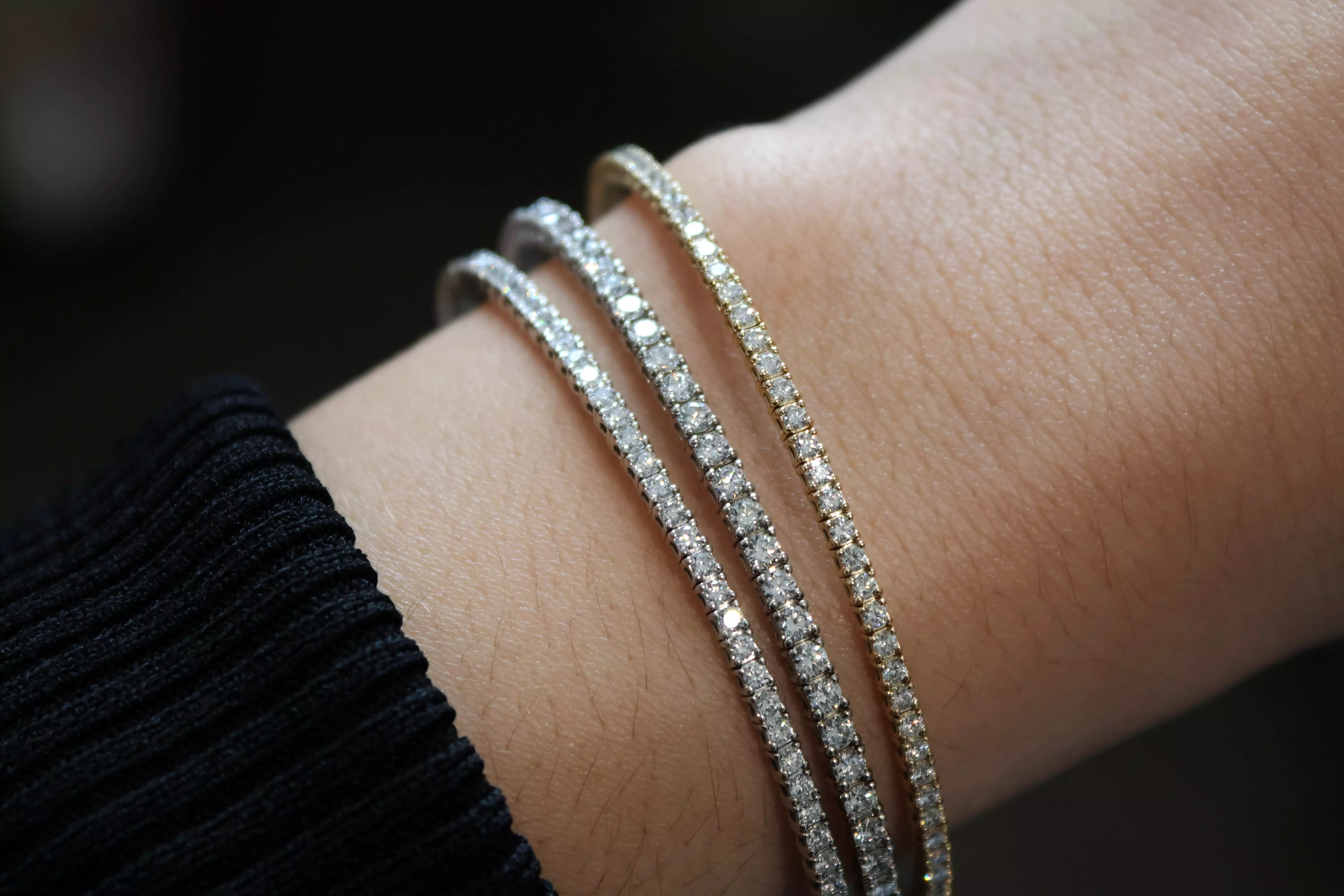 Small Diamond Flexible Tennis Bangle