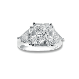 Square Radiant Cut Diamond Engagement Rings, Lab Grown