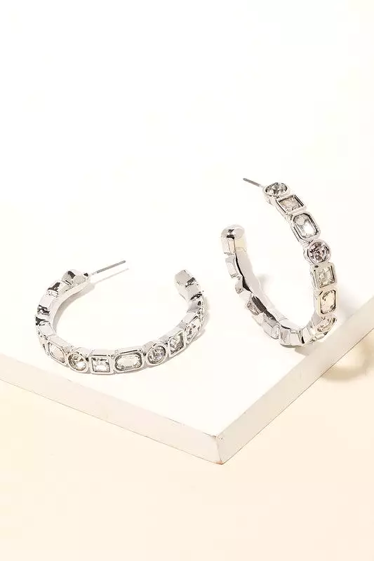 Studded Hoops Earrings