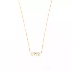 Tapered Baguette and Prong Diamond Necklace