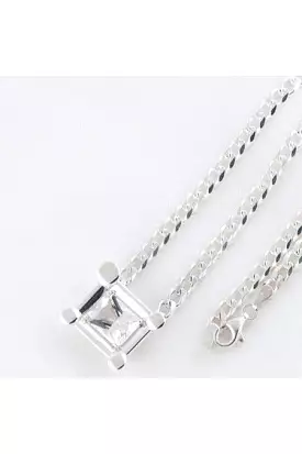 Tesse Rectangular Necklace - Sterling Silver