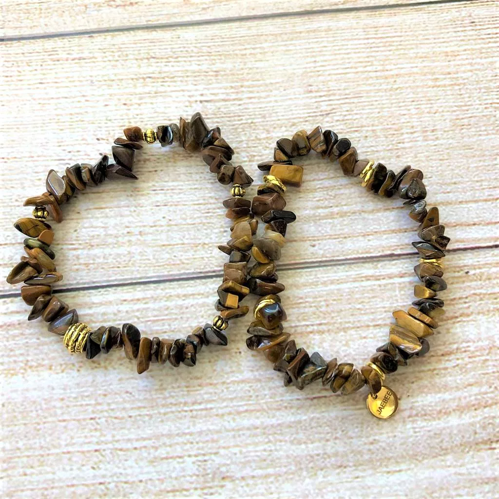 Tigers Eye Chip Bracelet Set