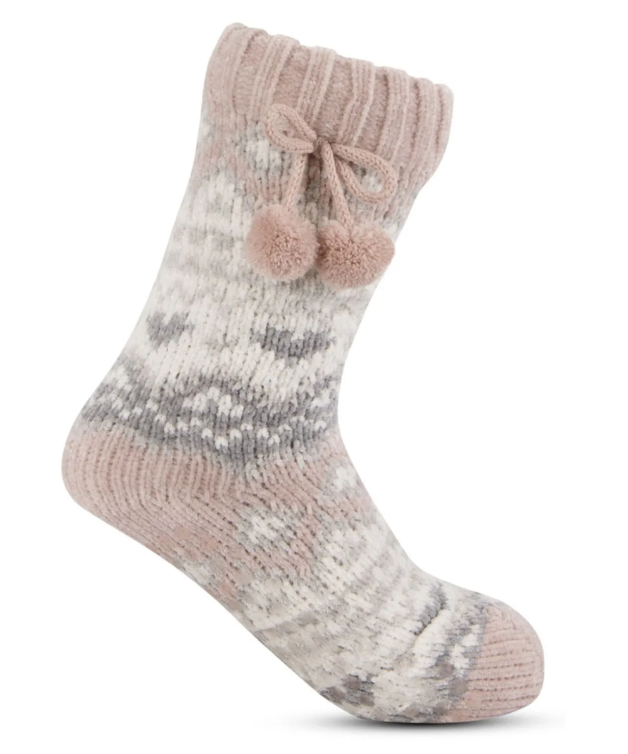 Totes toasties Ladies Fair Isle Chenille Slipper Socks