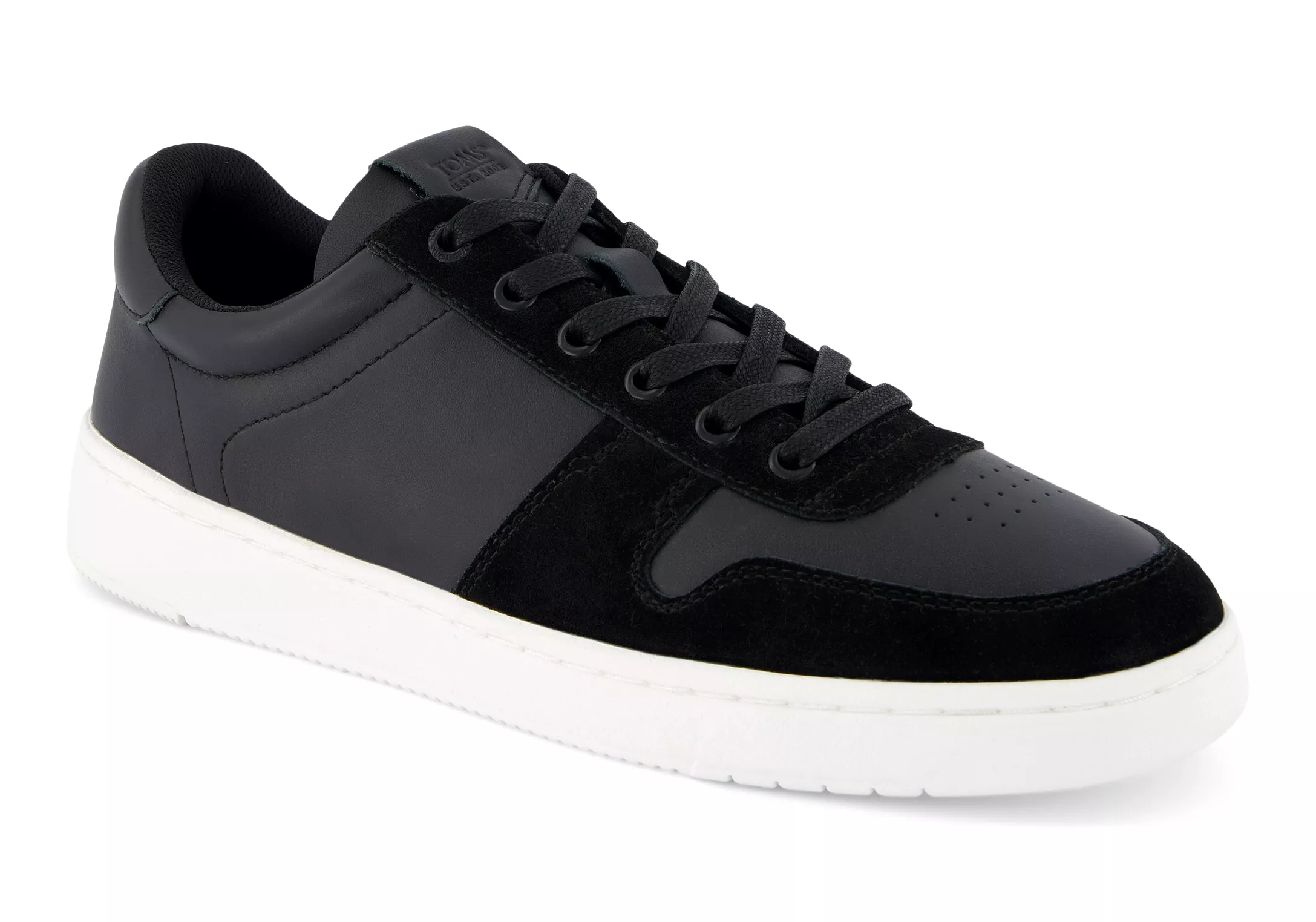 TRVL Lite Court Sneaker - Black Leather/Suede