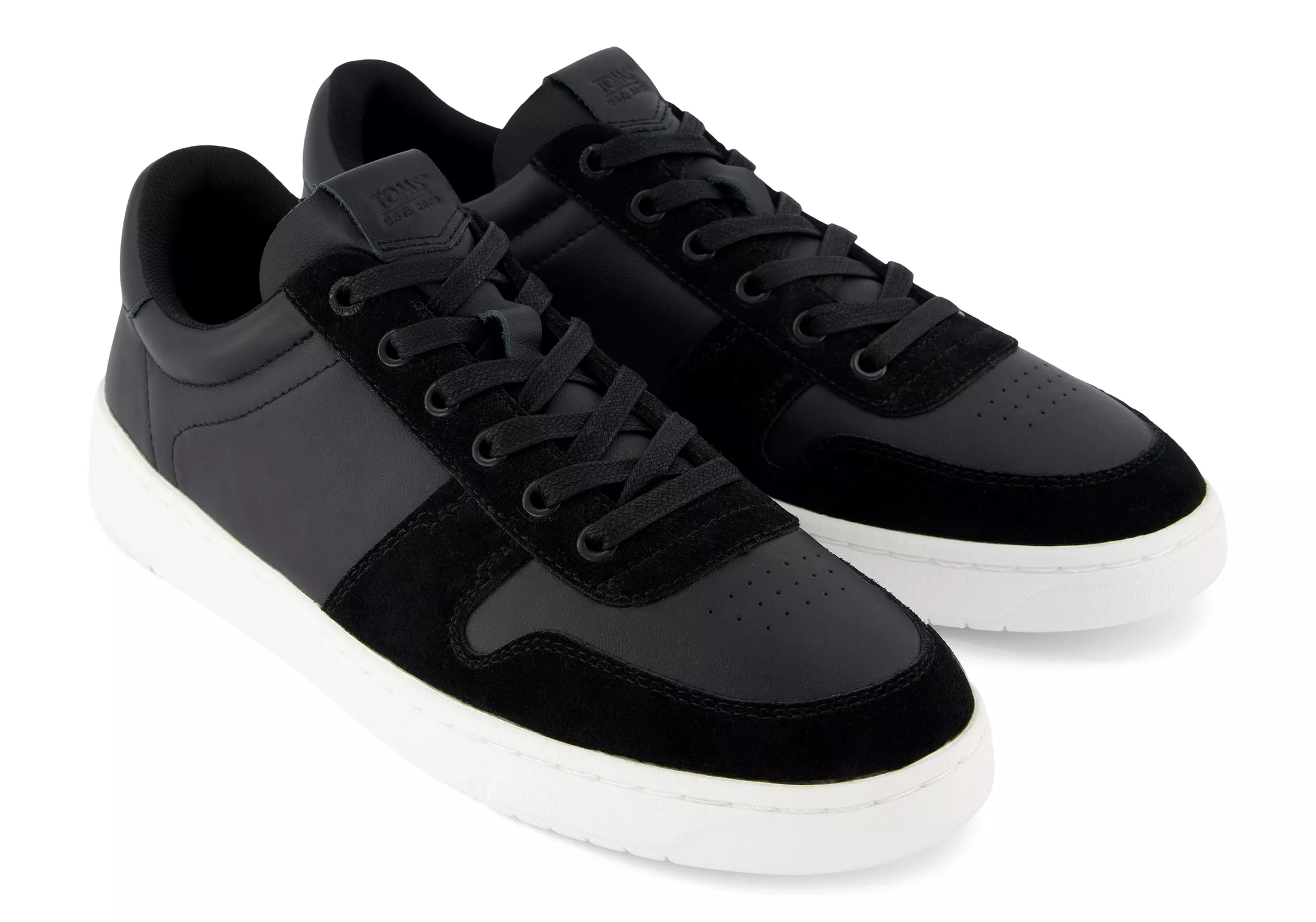 TRVL Lite Court Sneaker - Black Leather/Suede