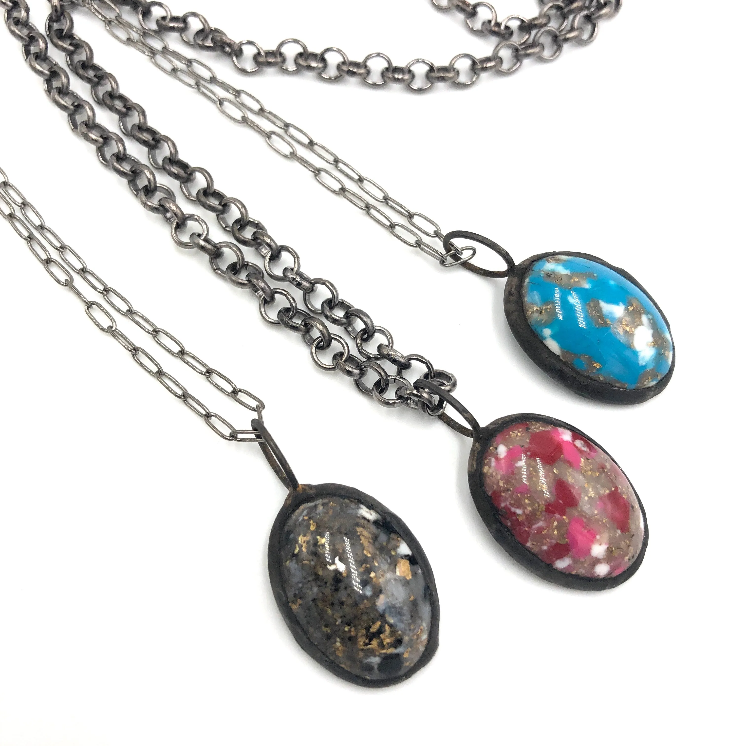 Turquoise Mosaic Oval Layering Necklace