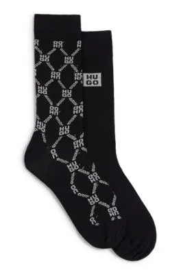 Two-pack of regular-length socks with glittery logos