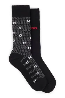 Two-pack of regular-length socks with logo details