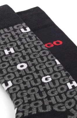 Two-pack of regular-length socks with logo details