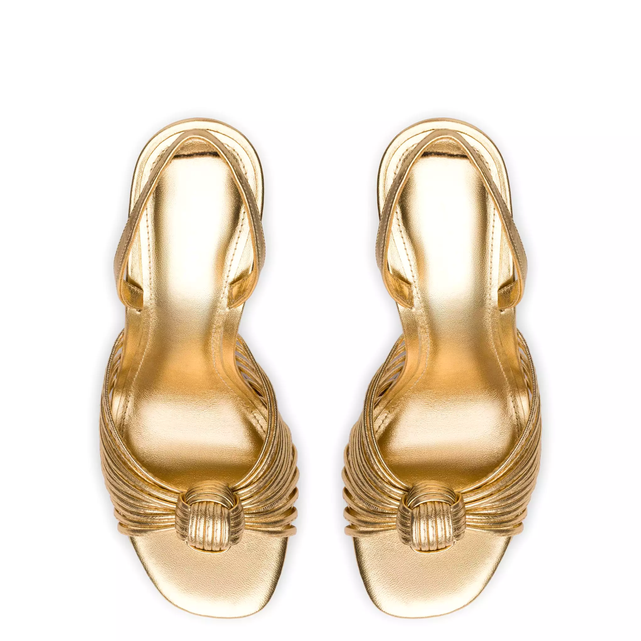 Valerie Slingback Sandal In Gold Metallic Leather