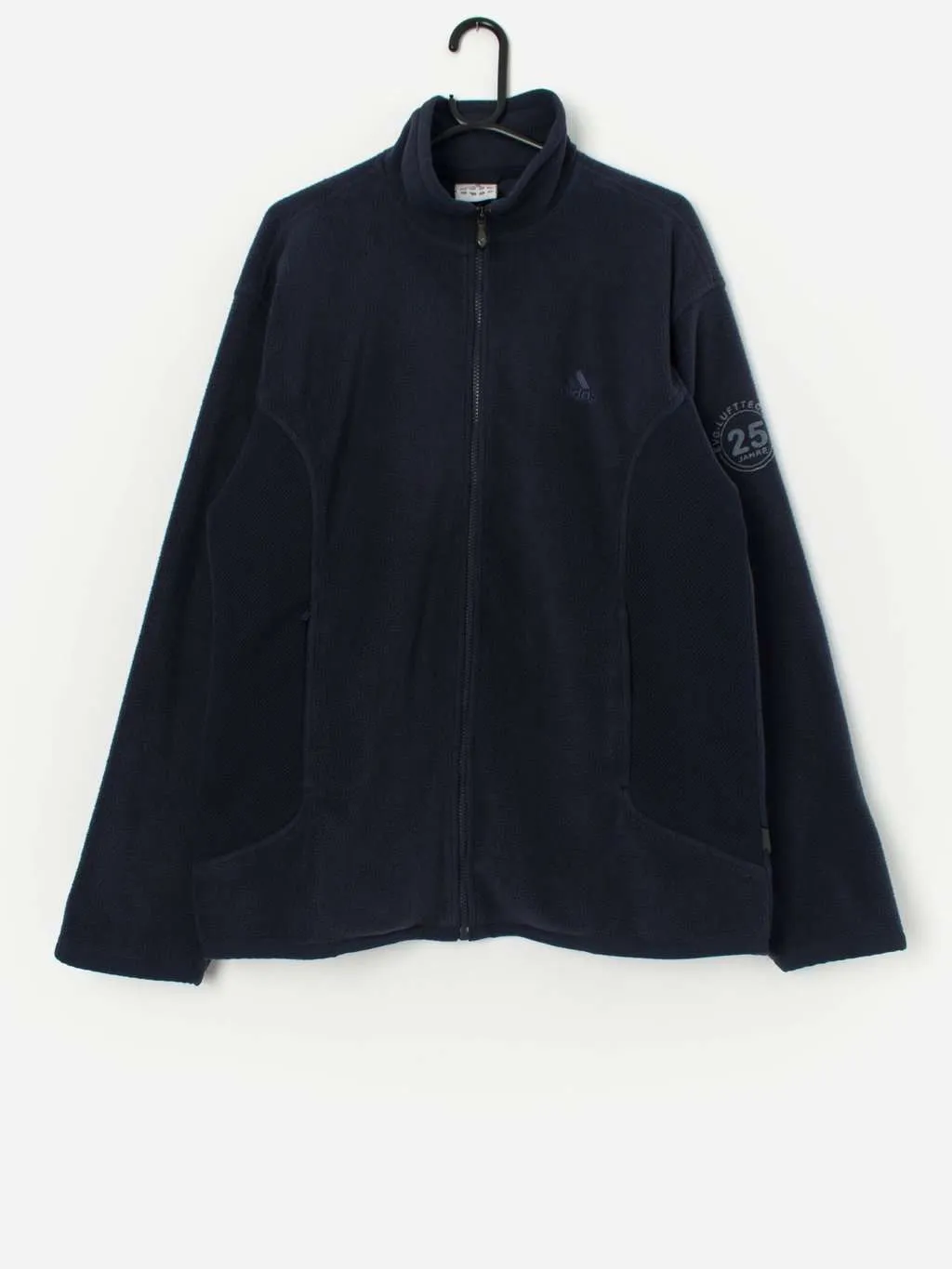 Vintage Adidas 25 years fleece in navy blue – Large