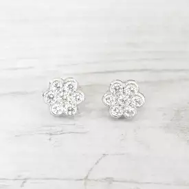 Vintage Style 1 Carat Diamond Daisy Stud Earrings