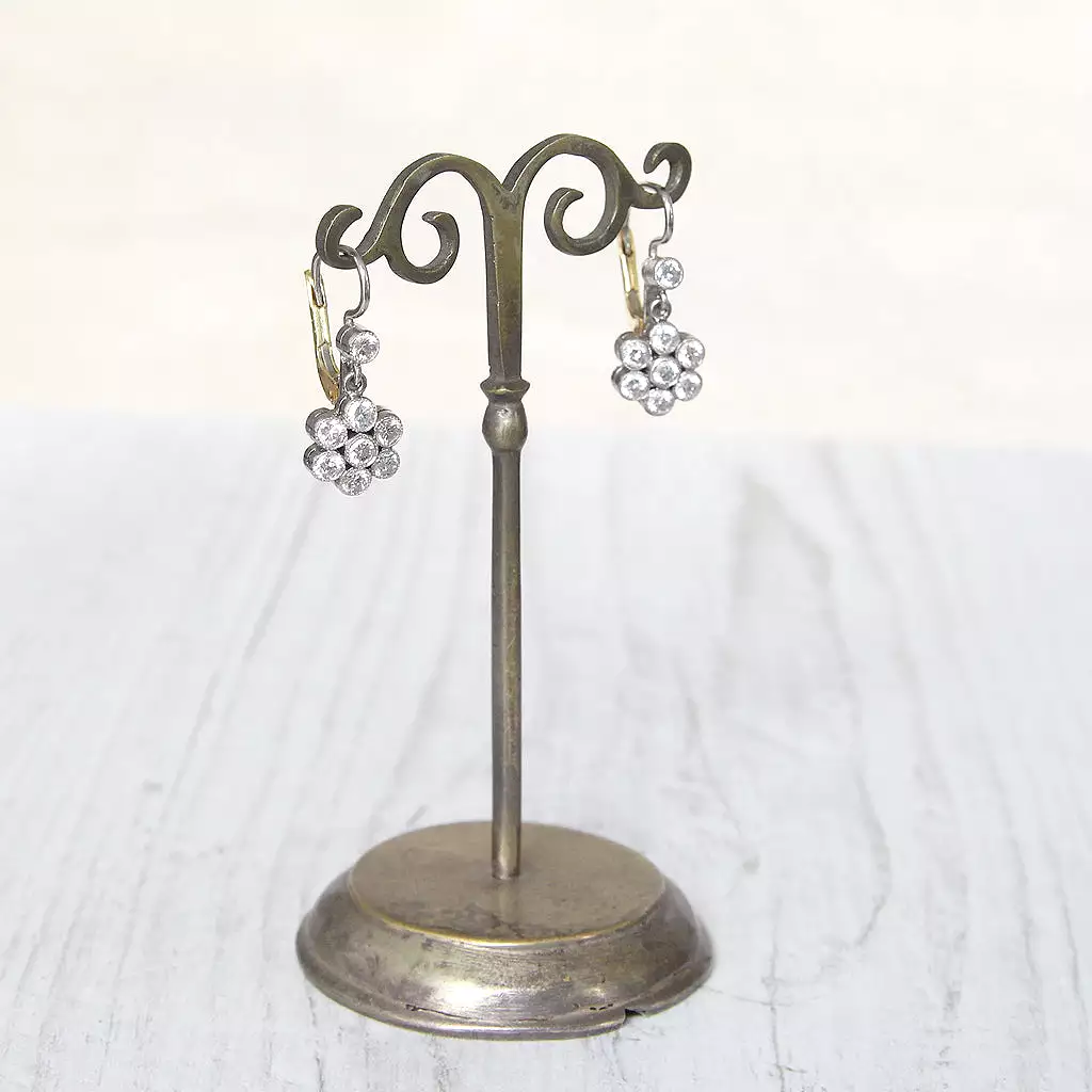 Vintage Style 1.04 Carat Diamond Daisy Drop Earrings