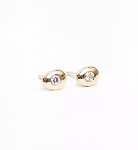 White Diamond Pebble Studs