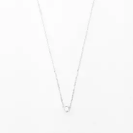 White Gold Barely-There Diamond Necklace