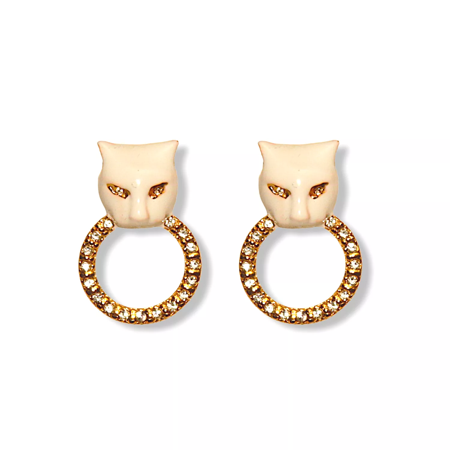 WHITE PANTHER EARRINGS MICRO