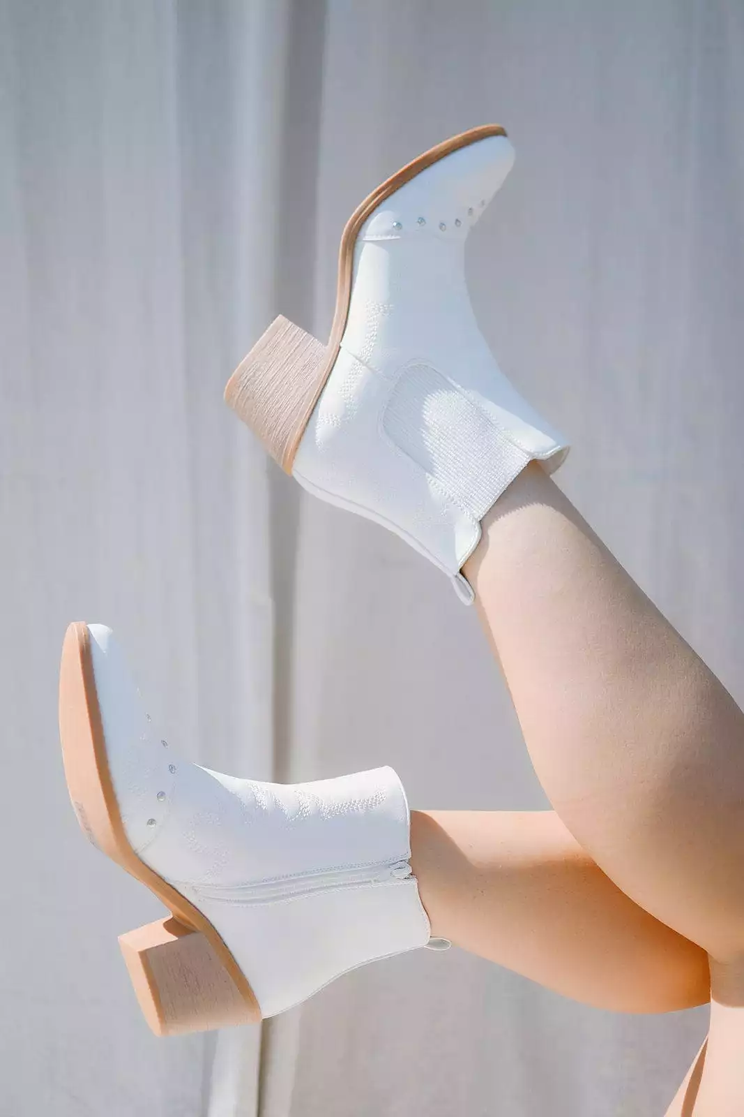 White Western Detailed Bootie