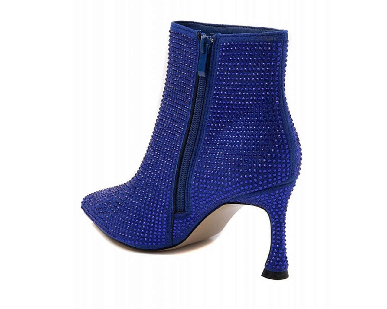 Women's Ideal Shoes 3671 Crystals Ankle Boots Blue