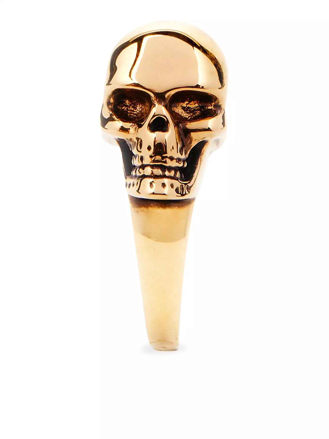 Women`s The Side Skull Ring in Antique Gold