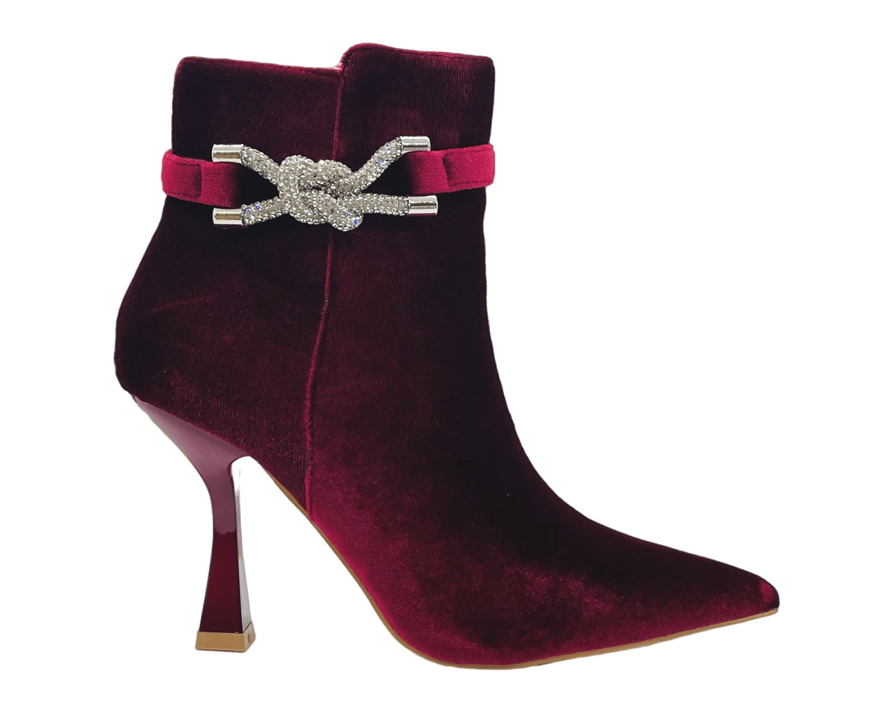 Women's Velvet Spool Heel Ankle Boots