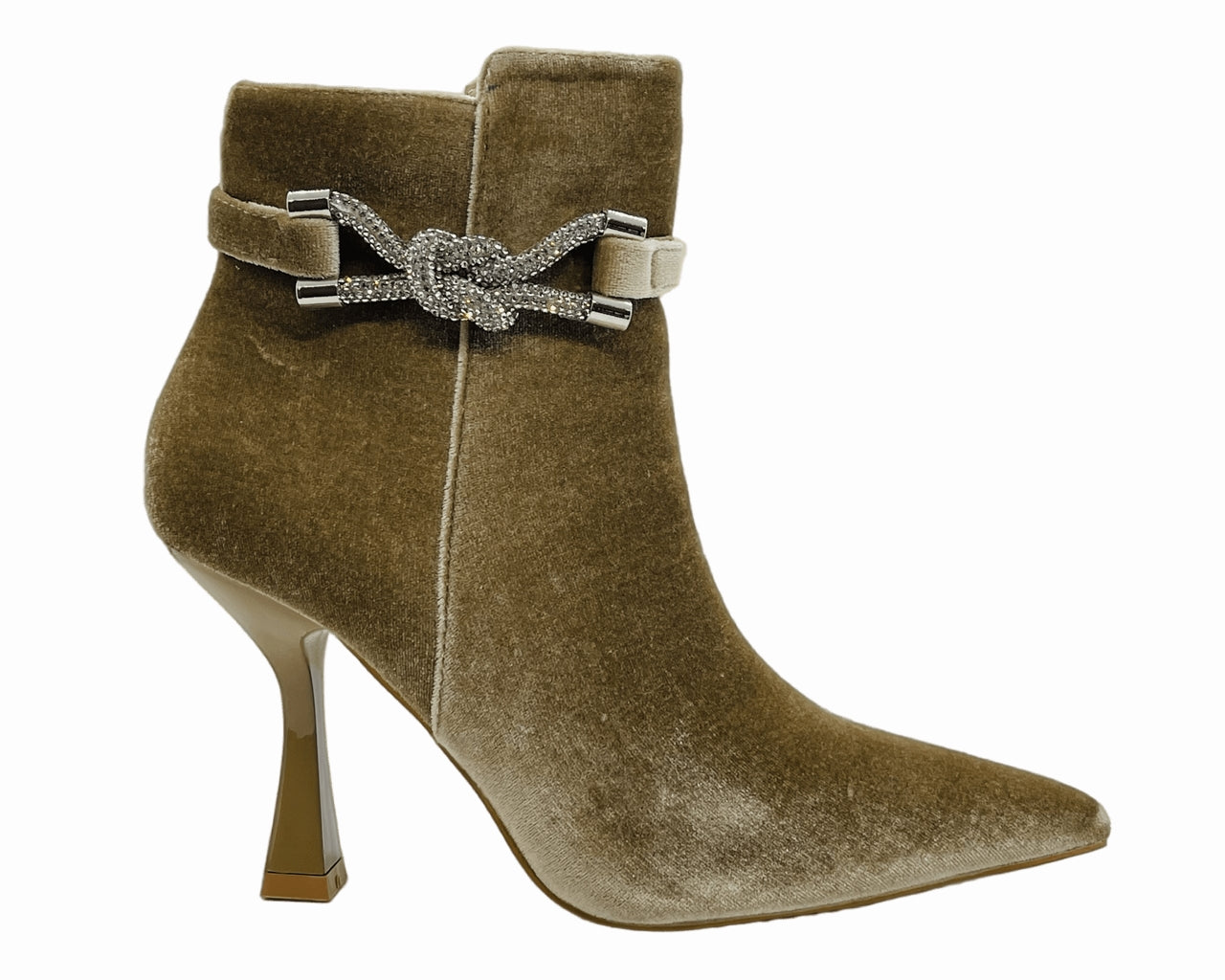 Women's Velvet Spool Heel Ankle Boots