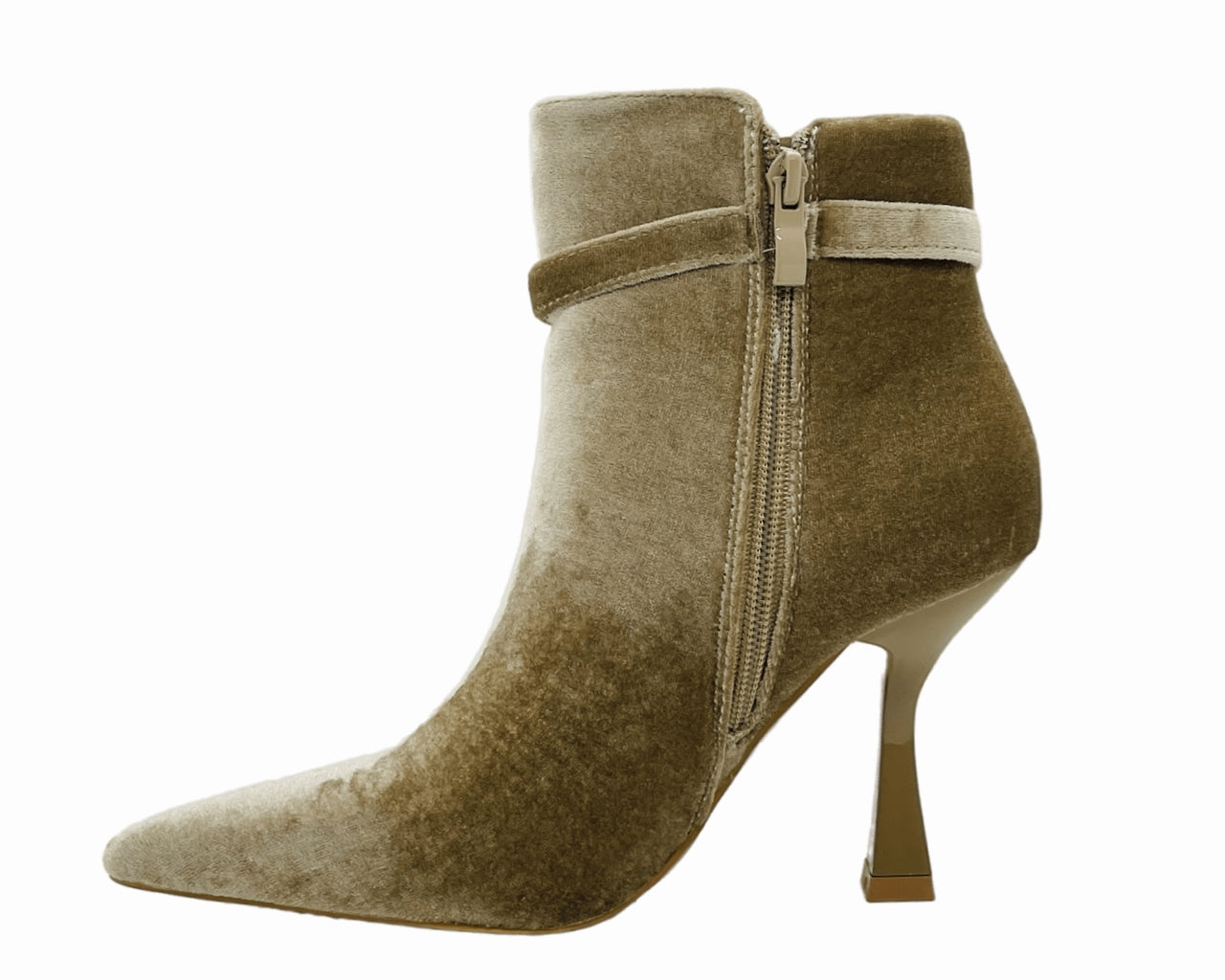 Women's Velvet Spool Heel Ankle Boots